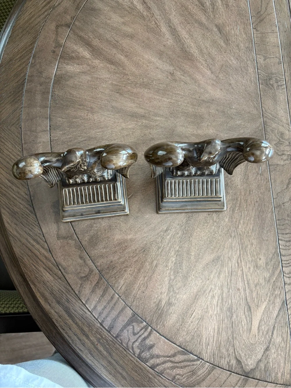 Pair of Decorative Eagle Bookends in Bronze Tone